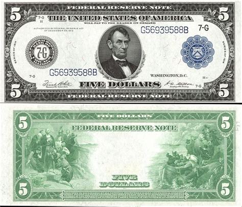 Abraham Lincoln 5 Dollar Bill Portrait