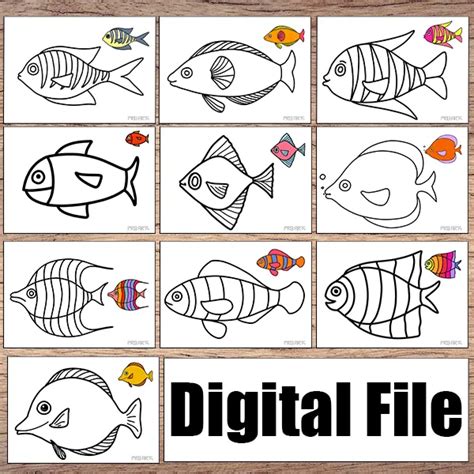 10 Printable Cartoon Fish Coloring Pages - PRB ARTS