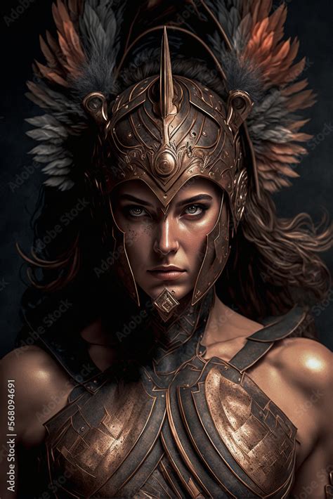 Portrait of an ancient female spartan warrior. Fantasy armor, woman ...