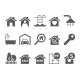 Real Estate Black and White Icons by kuroksta | GraphicRiver