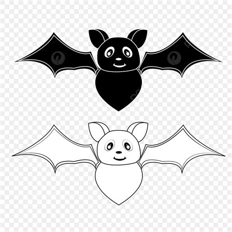 Chauve Souris Noir Et Blanc Clipart élément Png Vecteur PNG , Chauve ...