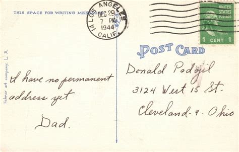 Vintage Postcard1944 Post Office Postal Service Building Hollywood ...