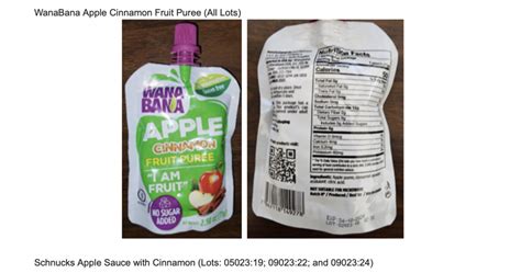 Recall issued for WanaBana, Weis, Schnucks Apple Cinnamon Fruit Puree ...