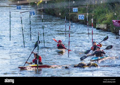 Slalom kayak course, river Ruhr Stock Photo - Alamy