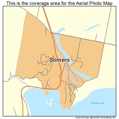 Aerial Photography Map of Somers, MT Montana