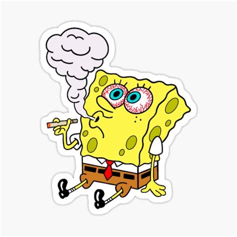 "Smoking Sponge" Sticker for Sale by yeoitssyd !! | Redbubble