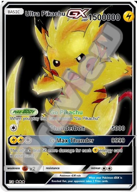 Ultra Pikachu Gx Gmax Vmax Gigantamax Ex Pokemon Card - Etsy