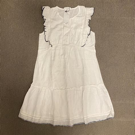 MNG sleeveless frills white dress Very cute and... - Depop