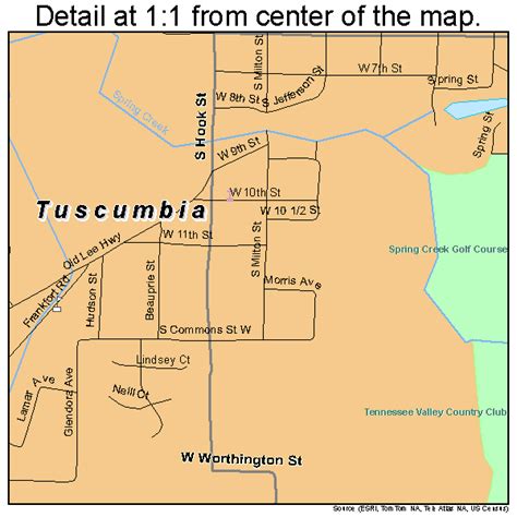 Tuscumbia Alabama Street Map 0177280