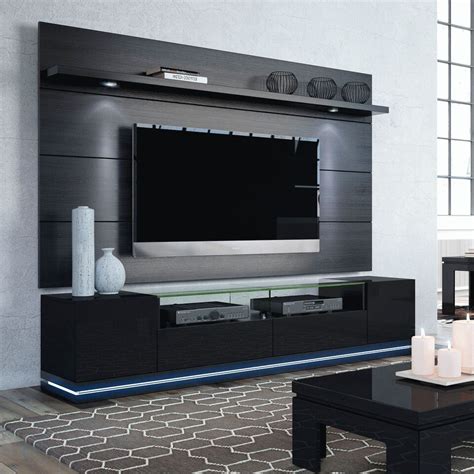 15 Collection of Black Gloss Tv Wall Unit