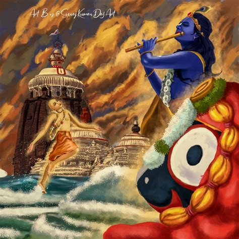 Buy Sri Krishna Jagannath Sri Chaitanya Mahaprabhu (PRT-8043-100560) - Canvas Art Print - 30in X ...