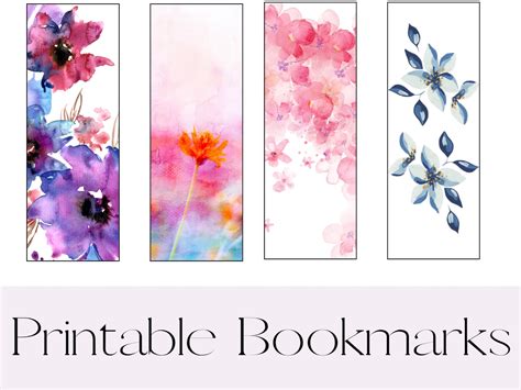 Watercolor Floral Printable Bookmarks Digital Bookmarks Bookmarks for ...