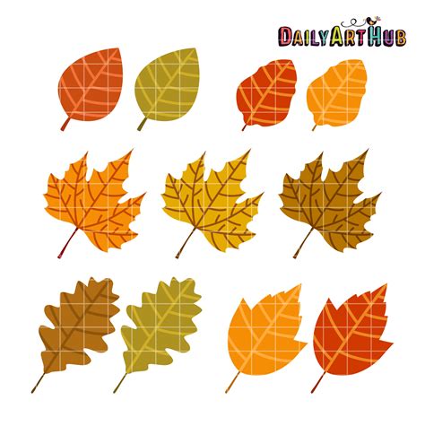 Autumn Leaves Clip Art Set | Daily Art Hub