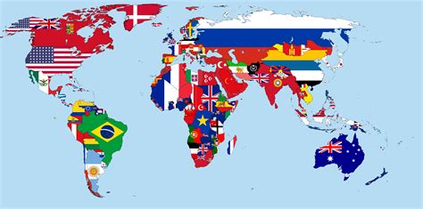 Flag Map Of The World - Large World Map