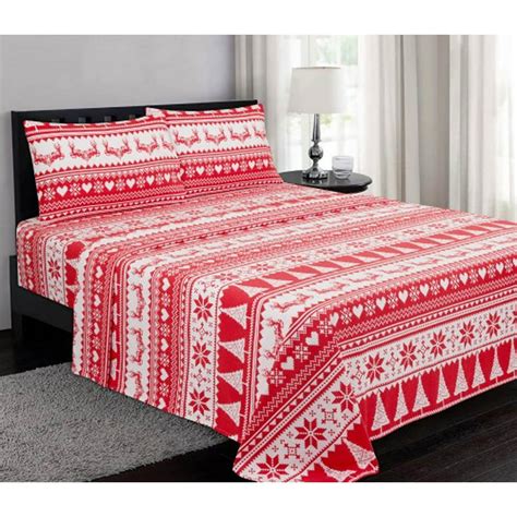 Mainstays Queen Flannel Sheet Set, Christmas Deer - Walmart.com - Walmart.com