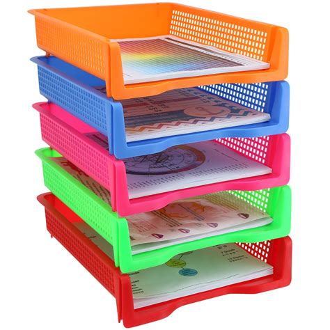 Buy Zilpoo 5 Tier - Plastic Desk Letter Organizer Tray, Stackable ...