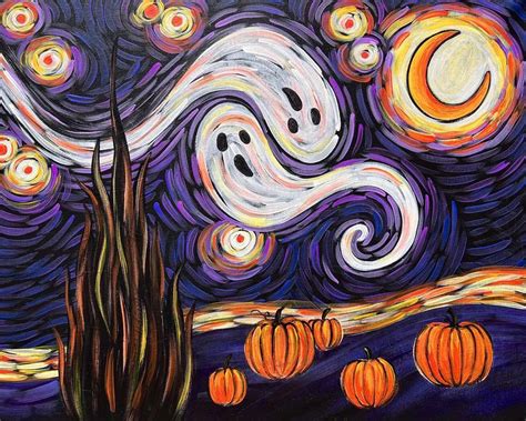 Van Gogh’s Starry Night - Halloween II - Pinot's Palette Painting