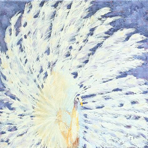 White Peacock Painting - Tinas Fine Arts