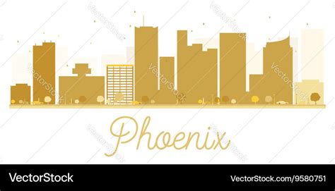 Phoenix City skyline golden silhouette Royalty Free Vector