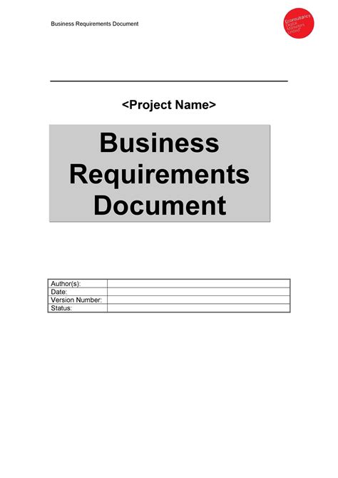 business requirements document template