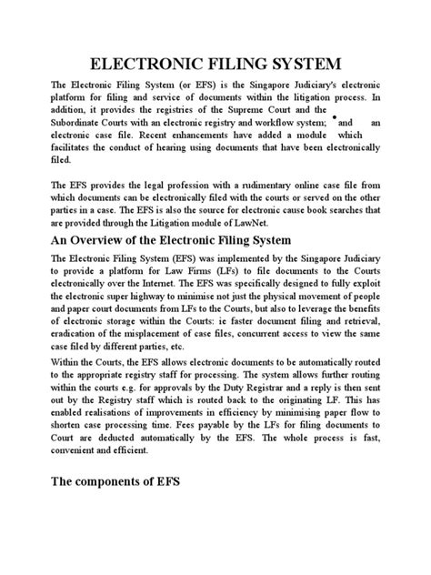 Electronic Filing System | Computing | Technology