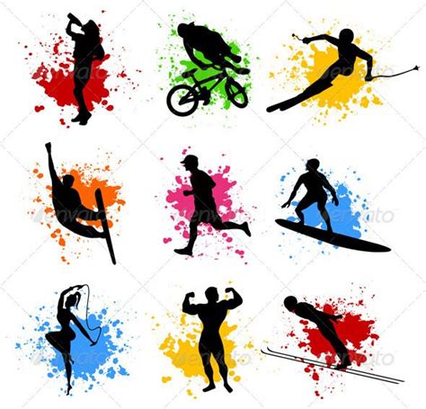 #Sports silhouettes - People Characters #silhouettes #people #characters #isolated #illustration ...