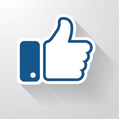 Premium Vector | Facebook Like icon with long shadow that looks simple ...