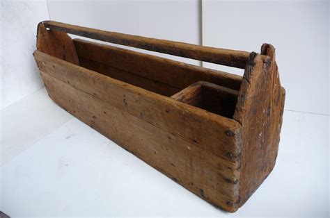 Antique wood Tool box Primitive wooden chest by SalvageRelics