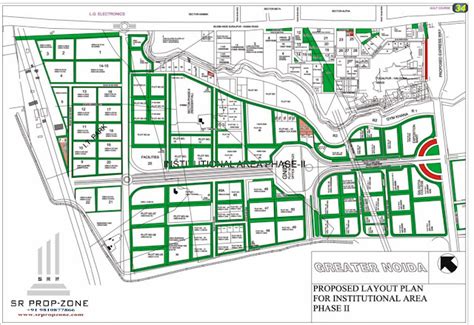 Layout Plan of Institutional Area Phase II Greater Noida HD Map | Sikandrabad Industry