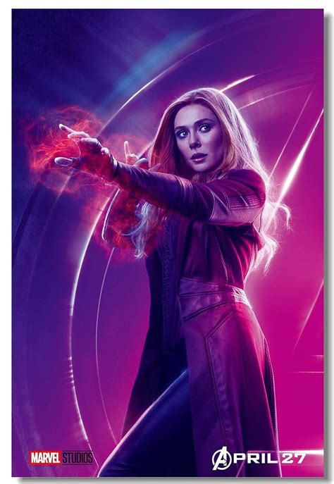 Custom Canvas Wall Decor Avengers Infinity War Poster Elizabeth Olsen ...