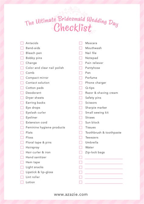 Bridesmaid checklist for wedding day | Dresses Images 2022