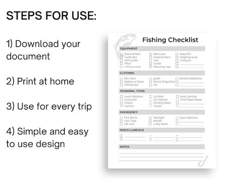 Fishing Trip Checklist Boat Checklist Fishing Equipment List Fishing ...