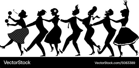 Conga dance silhouette Royalty Free Vector Image