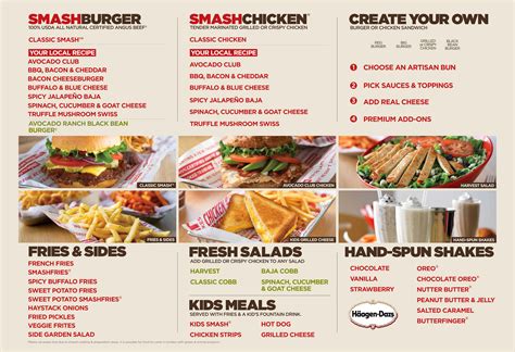 Menu at Smashburger restaurant, Orlando, E Colonial Dr