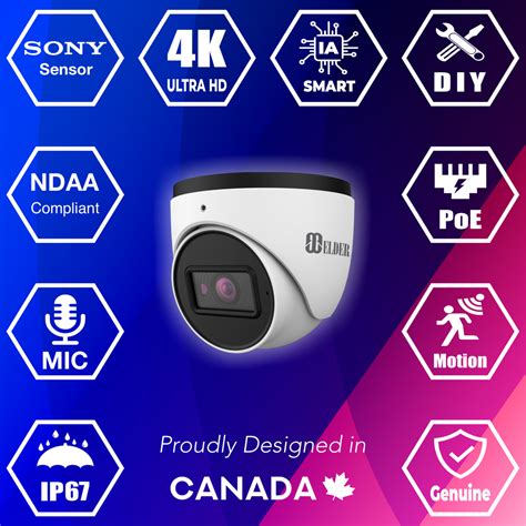 4K Security Camera PoE 8MP Network IP Surveillance Outdoor Wired, Sony