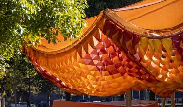 MPAVILION: lightweight fabric architecture of unique texture & form