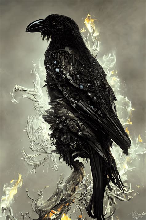 Gothic Raven Tattoo Painting · Creative Fabrica