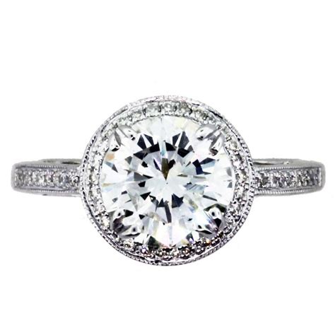 2 Carat Round Diamond Halo Setting Engagement Ring Boca Raton