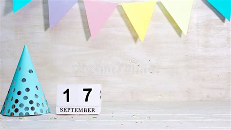 Birthday September 17 on the Calendar. Happy Birthday Card with Date ...