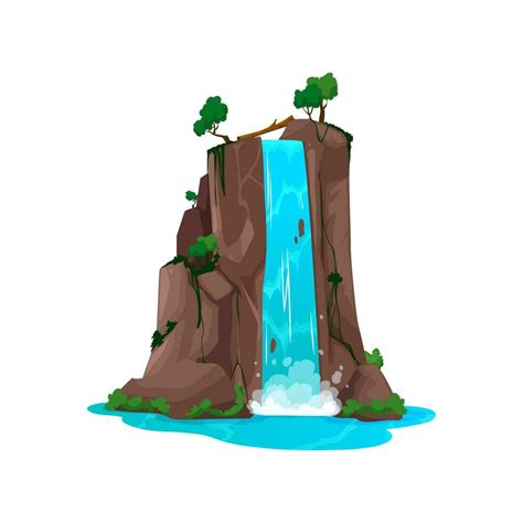 Cartoon waterfall, water fall and cascade streams 25442868 Vector Art at Vecteezy