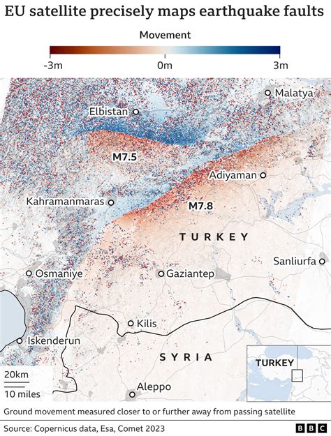 Turkey earthquake fault lines mapped from space