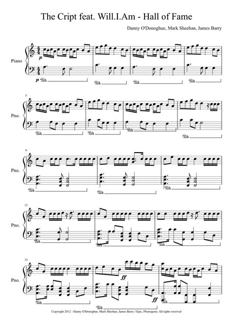 Hall of Fame Sheet music for Piano (Solo) | Musescore.com