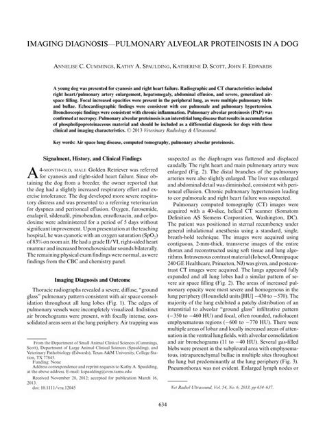 (PDF) IMAGING DIAGNOSIS-PULMONARY ALVEOLAR PROTEINOSIS IN A DOG ...