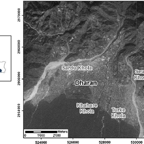 Situation Map, Dharan Municipality and Main Rivers (khola) (Dubois ...