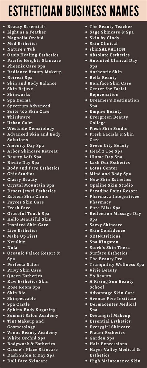 350 Catchy Esthetician Business Names