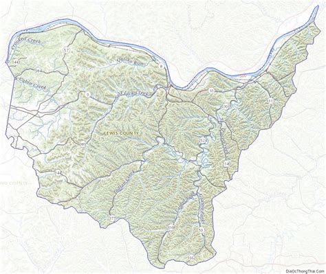 Map of Lewis County, Kentucky