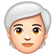 🧑🏻‍🦳 Emoji Persona: Tono De Piel Claro, Pelo Blanco en WhatsApp 2.23.2.72