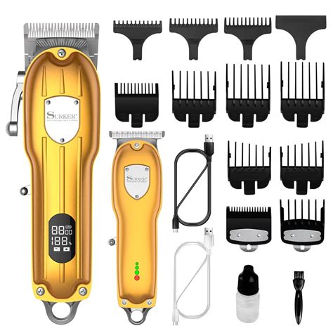 Surker Men’s Hair Clipper Professional Hair Trimmer Barber Clipper Set Beard Trimmer Cordless ...