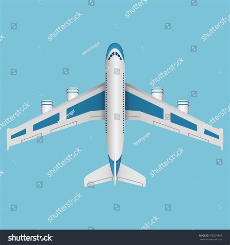 Vector Airplane Top View Vector Illustration Stock Vector (Royalty Free ...