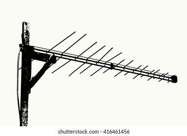 Blackgreen Illustration Analog Television Antenna Stock Illustration ...